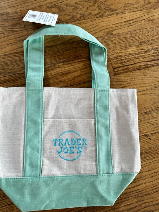 Trader Joe'S Handbags - New Trader Joe’s Limited Edition Mini Canvas Tote Bag 2026 Spring Pastel Green